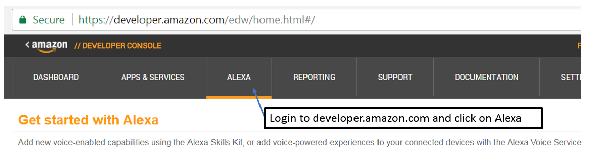 Alexa skill configuration