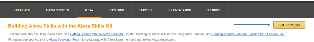 Alexa skill configuration