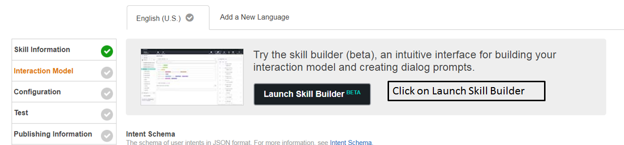 Alexa skill configuration