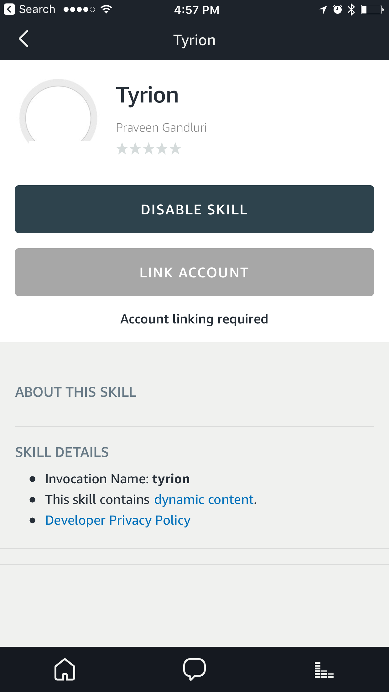 Alexa skill App Setup