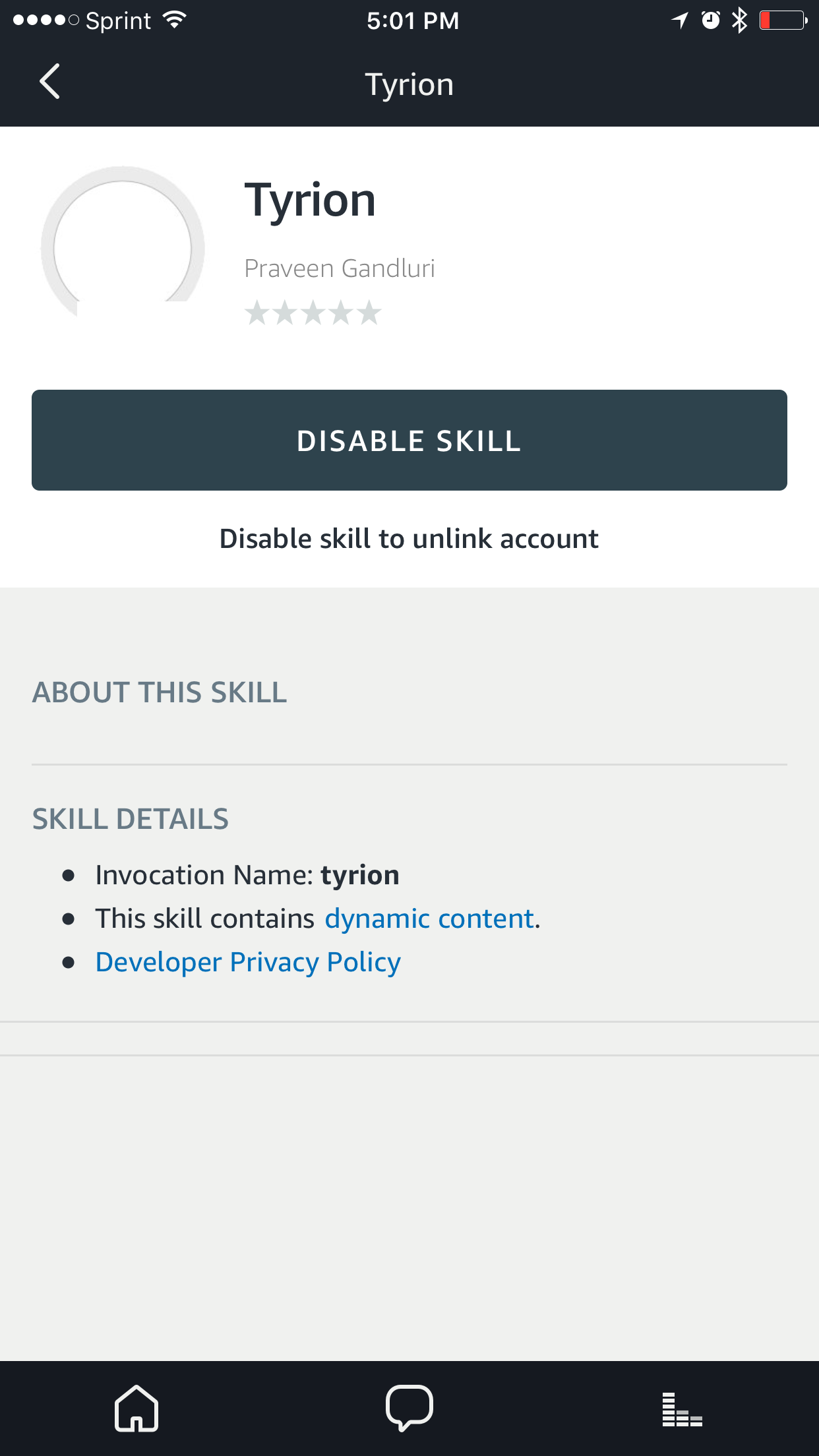 Alexa skill App Setup